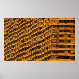 Póster Edificio de hormigón naranja