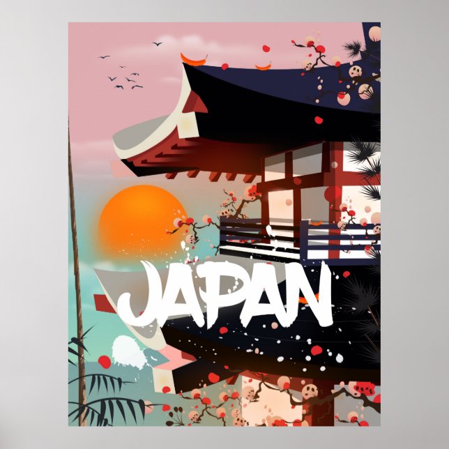 Póster Edificio de Japón colocando poster solar (Frente)
