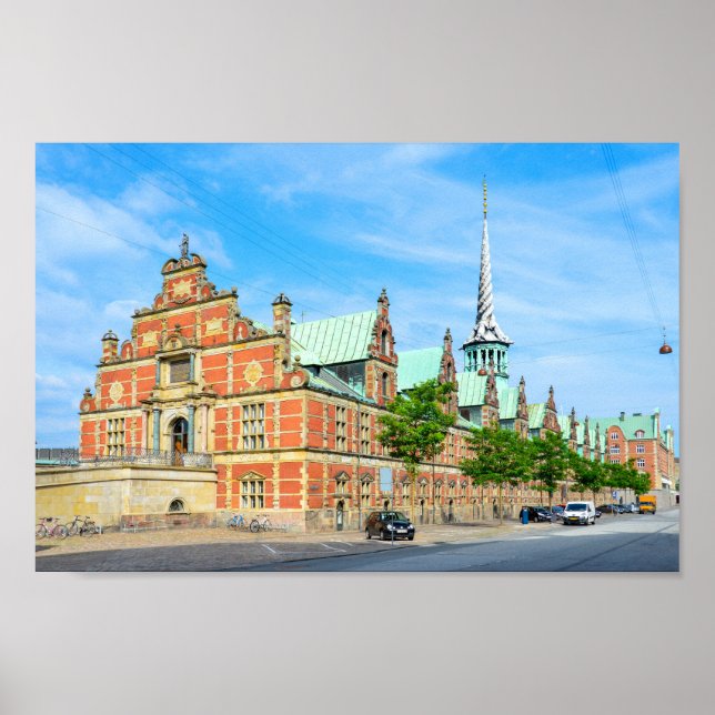 Póster Edificio de la Bolsa de Valores, Copenhague, Dinam (Frente)