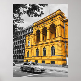 Póster Edificio de la ciudad amarilla fotografía Minimali