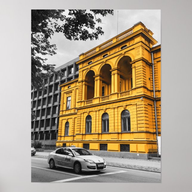 Póster Edificio de la ciudad amarilla fotografía Minimali (Frente)