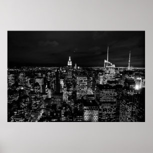 PÓSTER EDIFICIO DE LA CIUDAD DURANTE LA FOTO NOCTURNA