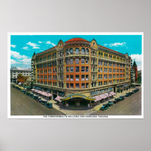 Póster Edificio de la Commonwealth y teatro Pantages