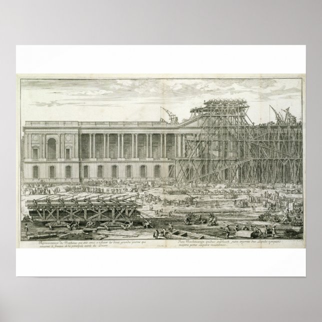 Póster Edificio de la entrada principal del Louvre, París (Frente)