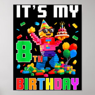 Póster Edificio de ladrillo del 8 cumpleaños Eight Eight 