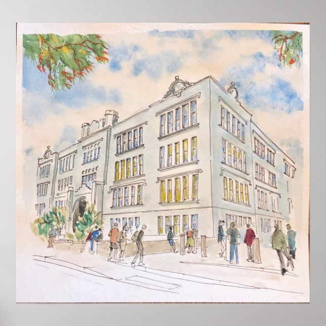 Póster Edificio de leyes de la Universidad de la Ciudad d (Frente)