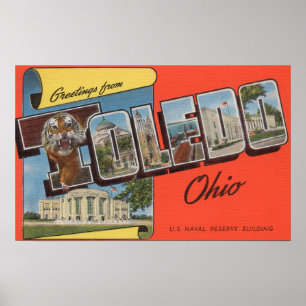 Póster Edificio de reserva naval de Toledo, Ohio - los
