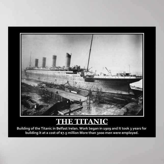 Póster Edificio de Titanic 1909 Imagen de época (Frente)