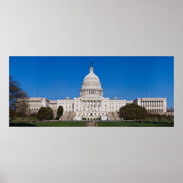 Póster Edificio del Capitolio de Estados Unidos Vista Occ (Frente)