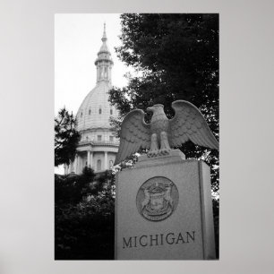 Póster Edificio del Capitolio de Michigan