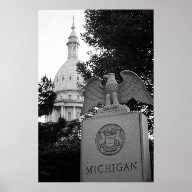 Póster Edificio del Capitolio de Michigan (Frente)