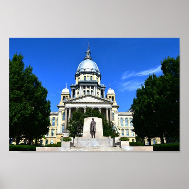 Póster Edificio del Capitolio del Estado de Illinois (Frente)