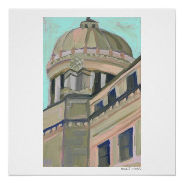 Póster Edificio del Capitolio Jackson Mississippi (Anverso)