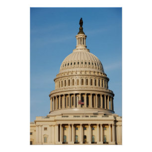 Póster Edificio del capitolio tirado en la oscuridad