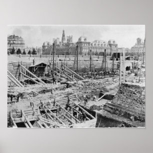 Póster Edificio del Hotel-Dieu, París, c.1866