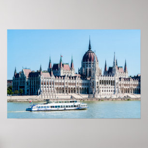 Póster Edificio del Parlamento húngaro en la ciudad de Bu