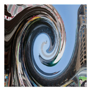 Póster Edificio Empire State desde la calle 42 de Nueva Y