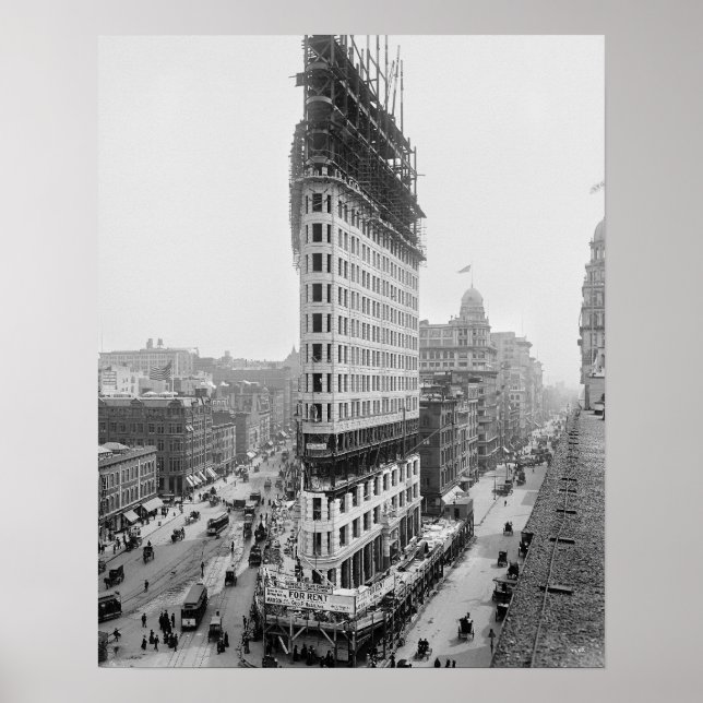 Póster Edificio Flatiron, 1902. Foto antigua (Frente)