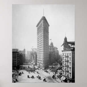 Póster Edificio Flatiron, 1905. Foto antigua de Nueva Yor