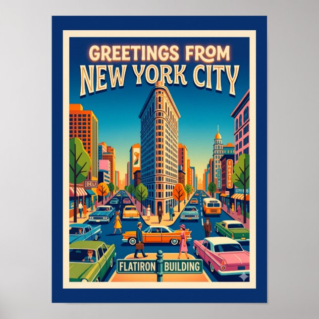 Póster Edificio Flatiron de la Ciudad de Nueva York Estil (Frente)