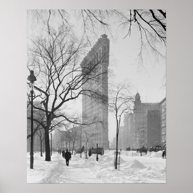 Póster Edificio Flatiron en invierno, 1905. Foto de cosec (Frente)