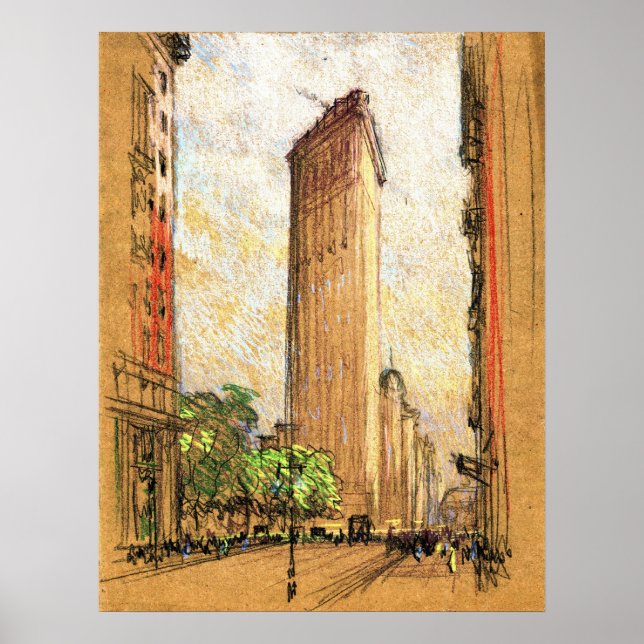 Póster Edificio Flatiron Nueva York, 1904 (Frente)