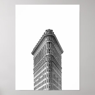Póster Edificio Flatiron Poster Minimalista blanco y negr