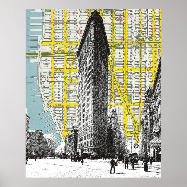 Póster Edificio Flatiron punto de referencia histórico NY (Frente)