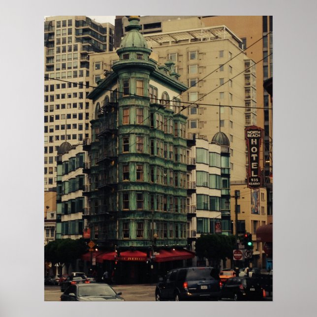 Póster Edificio Green de San Francisco North Beach (Frente)