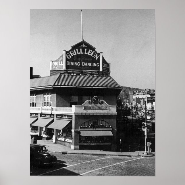 Póster Edificio Hinck, Montclair, Nueva Jersey, Vintage (Frente)