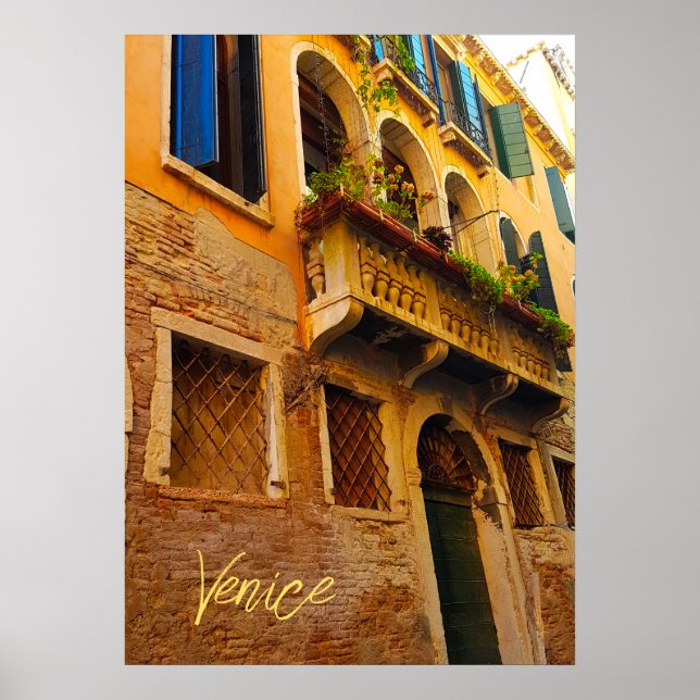 Póster Edificio Italiano del Canal de Venecia (Frente)