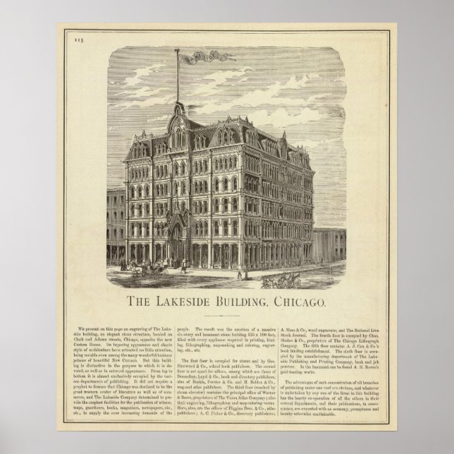 Póster Edificio Lakeside, Chicago (Frente)