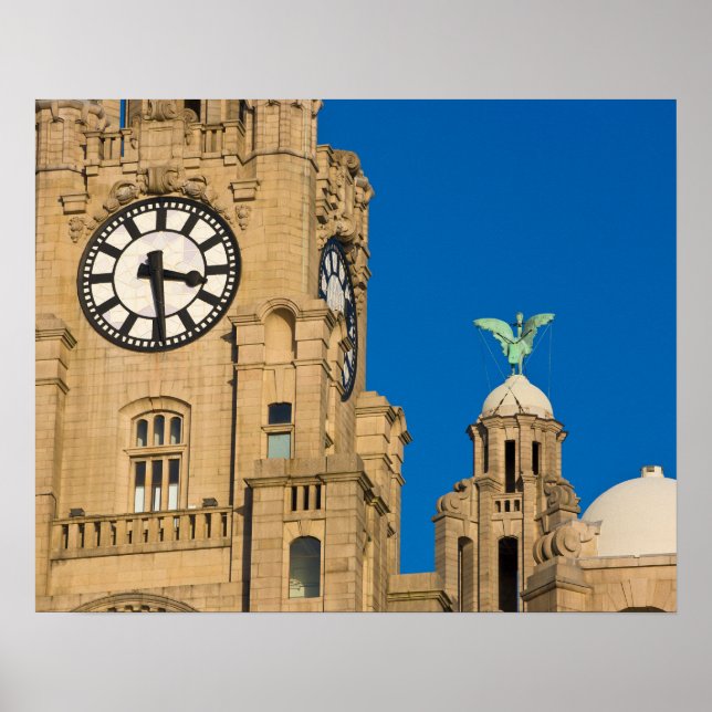 Póster Edificio Liver, Liverpool, Merseyside, Inglaterra (Frente)