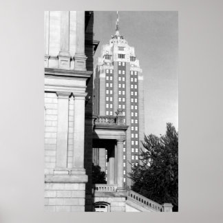 Póster Edificio nacional de Michigan