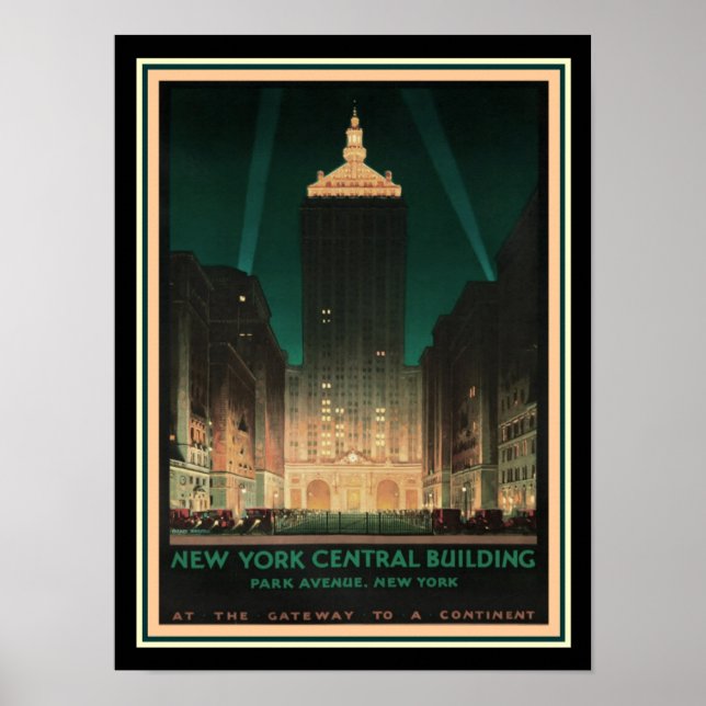 Póster Edificio NY Central/Helmsley aproximadamente 1930 (Frente)