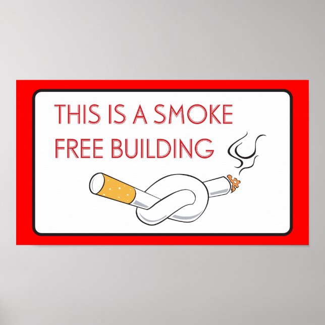Póster Edificio sin humo No hay Rótulo para fumar (Frente)