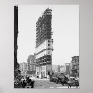 Póster Edificio Times en construcción, Nueva York: 1904