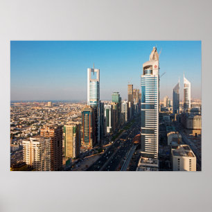 Póster Edificios a lo largo de Sheikh Zayed Road, Dubai
