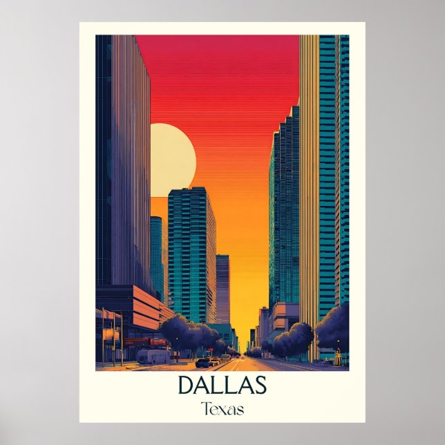 Póster Edificios altos de la ciudad de Dallas Texas (Frente)