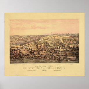 Póster Edificios centenarios Fairmount PK del PA 1876 de