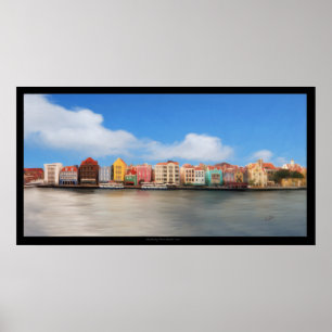 Póster Edificios coloridos de Willemstad, Poster de Curaç