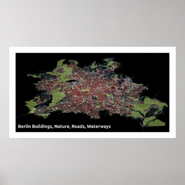 Póster Edificios de Berlín, naturaleza, carreteras, vías  (Frente)