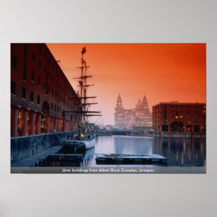 Póster Edificios de hígado del Complejo Albert Dock, Live