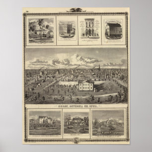 Póster Edificios de Osage, granjas, residencias