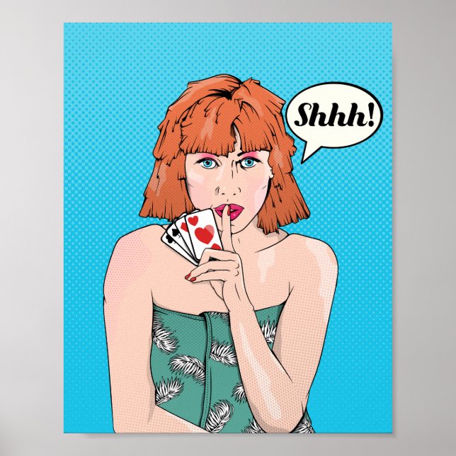 Póster Edificios de póquer estilo libro de historietas (Frente)