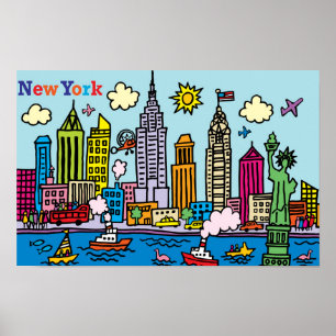 Póster Edificios de turismo Personalizado de Nueva York