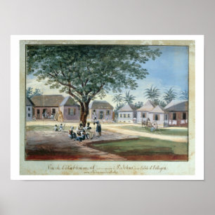 Póster Edificios del misionario, St Johns, Antigua (w/c y