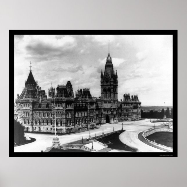 Póster Edificios del Parlamento de Ottawa Canadá 1922 (Frente)