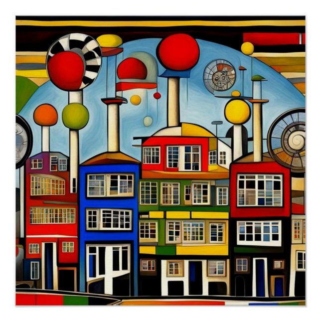 Póster Edificios industriales (Anverso)