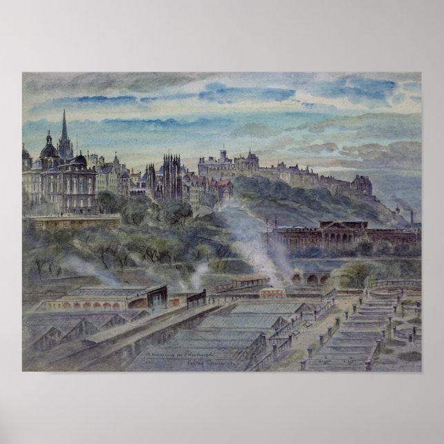 Póster Edimburgo desde cerca de la capilla de San Antonio (Frente)